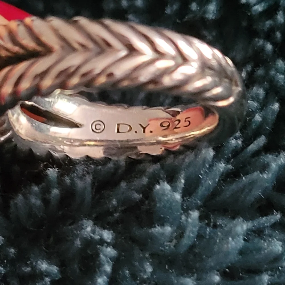David Yurman Sterling Silver Pearl Ring With Diamonds - Picture 8 of 10